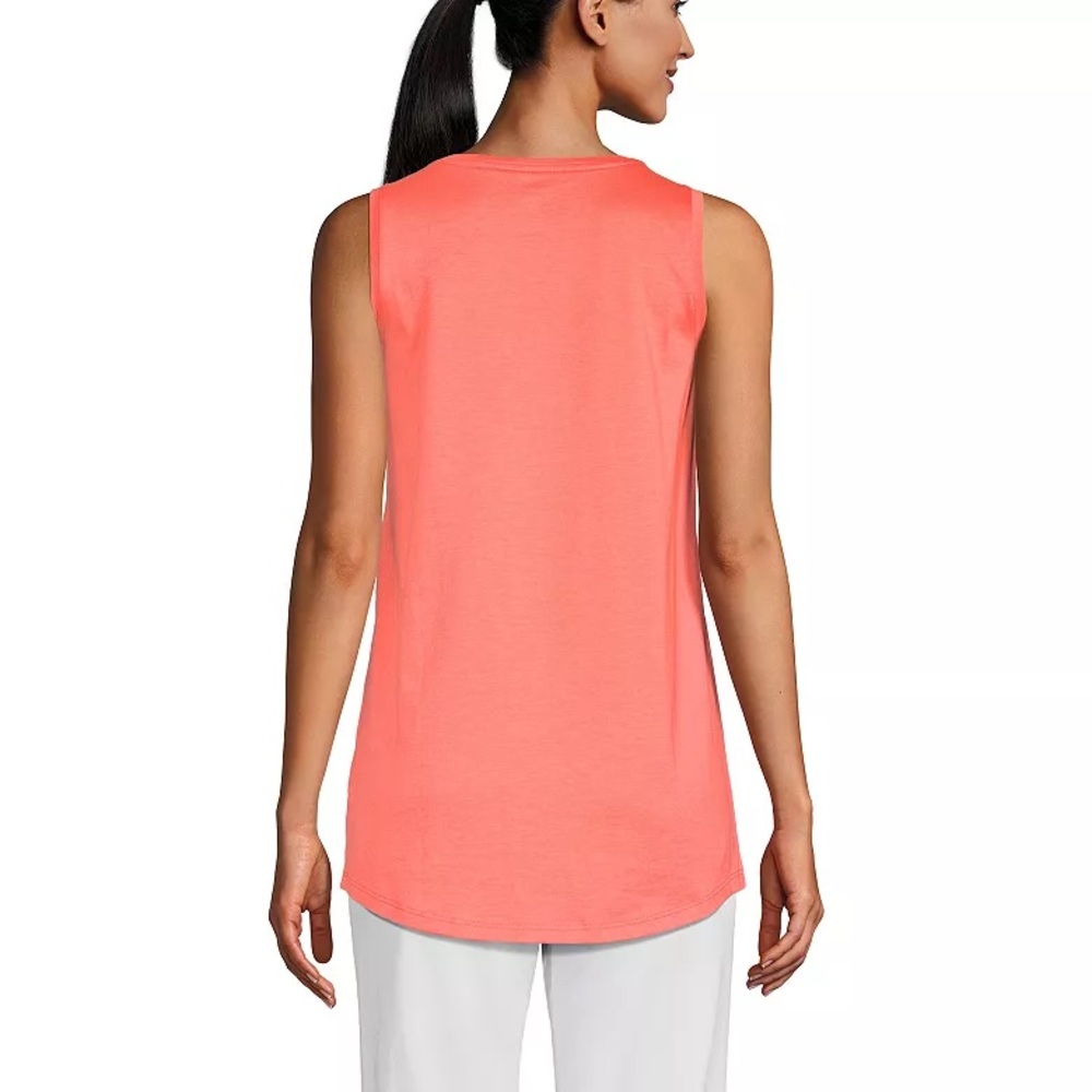 Lands End Women's Supima Cotton Tunic Tank Top - Medium Tall
